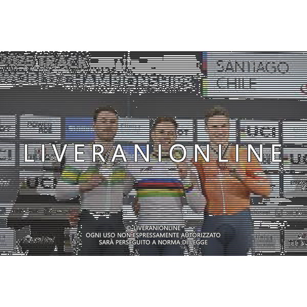 23-10-2025 World Championships Elite Track; Giornata 02; 2025, Olanda; 2025, Australia; Lavreysen, Harrie; Hoffman, Leigh; Hoogland, Jeffrey; Santiago Del Cile - Velodromo Penalolen; ©SIROTTI - AGENZIA ALDO LIVERANI SAS