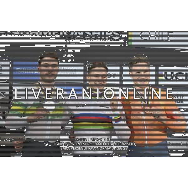 23-10-2025 World Championships Elite Track; Giornata 02; 2025, Olanda; 2025, Australia; Lavreysen, Harrie; Hoffman, Leigh; Hoogland, Jeffrey; Santiago Del Cile - Velodromo Penalolen; ©SIROTTI - AGENZIA ALDO LIVERANI SAS