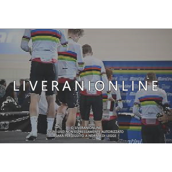 23-10-2025 World Championships Elite Track; Giornata 02; 2025, Danimarca; Hansen, Tobias; Larsen, Niklas; Madsen, Frederik; Pedersen, Rasmus; Leth, Lasse; Santiago Del Cile - Velodromo Penalolen; ©SIROTTI - AGENZIA ALDO LIVERANI SAS