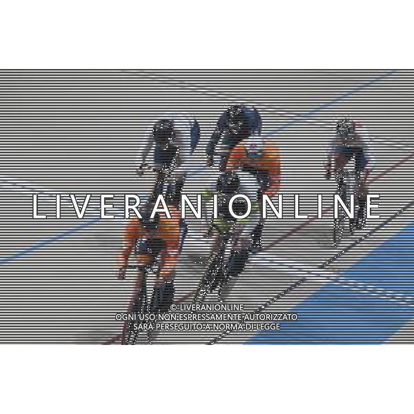 23-10-2025 World Championships Elite Track; Giornata 02; 2025, Olanda; 2025, Australia; Lavreysen, Harrie; Hoffman, Leigh; Hoogland, Jeffrey; Santiago Del Cile - Velodromo Penalolen; ©SIROTTI - AGENZIA ALDO LIVERANI SAS