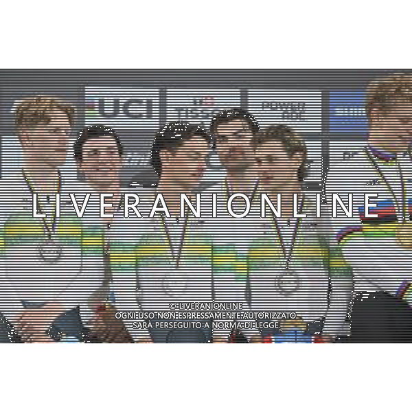 23-10-2025 World Championships Elite Track; Giornata 02; 2025, Australia; Bleddyn, Olver; Agnoletto, Blake; Leahy, Conor; Moriarty, James; Walsh, Liam; Santiago Del Cile - Velodromo Penalolen; ©SIROTTI - AGENZIA ALDO LIVERANI SAS