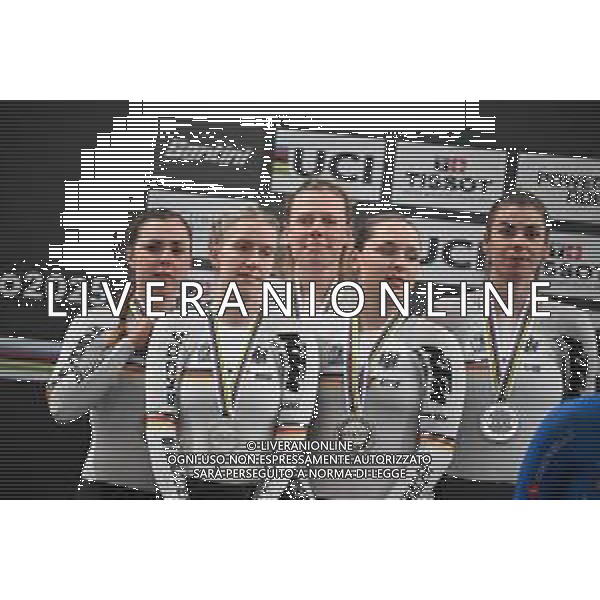 23-10-2025 World Championships Elite Women Track; Giornata 02; 2025, Germany; Brautigam, Messane; Brausse, Franziska; Klein, Lisa; Sussemilch, Laura; Kroger, Mieke; Santiago Del Cile - Velodromo Penalolen; ©SIROTTI - AGENZIA ALDO LIVERANI SAS