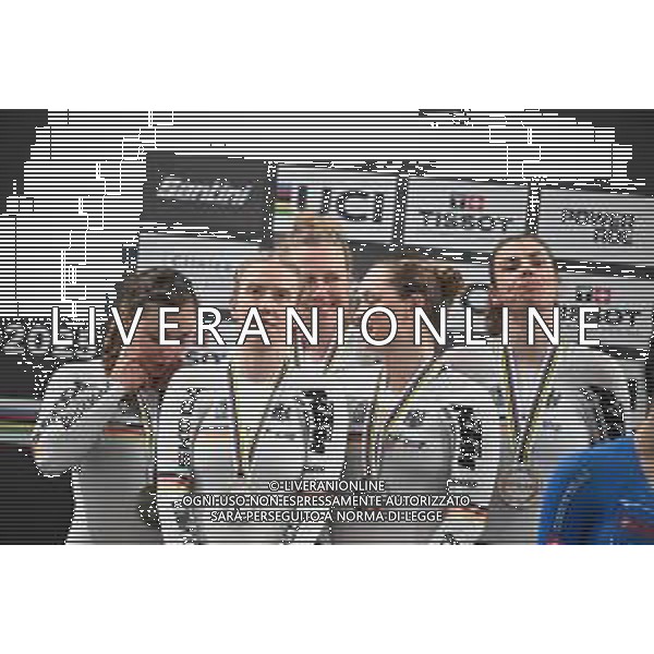 23-10-2025 World Championships Elite Women Track; Giornata 02; 2025, Germany; Brautigam, Messane; Brausse, Franziska; Klein, Lisa; Sussemilch, Laura; Kroger, Mieke; Santiago Del Cile - Velodromo Penalolen; ©SIROTTI - AGENZIA ALDO LIVERANI SAS