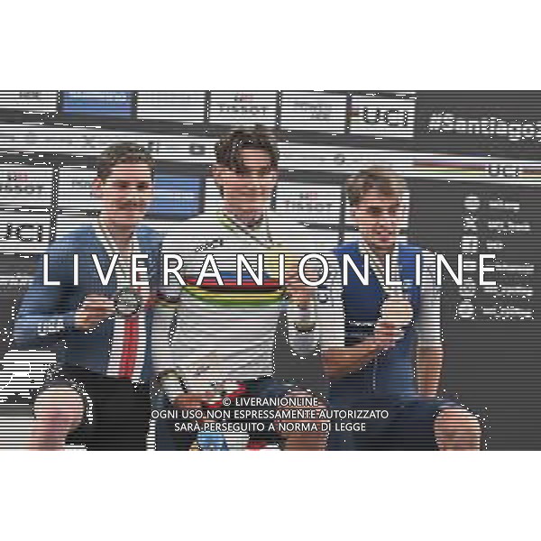 24-10-2025 World Championships Elite Track; Giornata 03; 2025, Great Britain; 2025, Usa; 2025, France; Tarling, Joshua; Moore, Peter; Petit, Clement; Santiago Del Cile - Velodromo Penalolen; ©SIROTTI - AGENZIA ALDO LIVERANI SAS