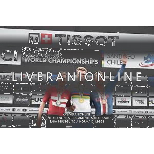 24-10-2025 World Championships Elite Track; Giornata 03; 2025, Great Britain; 2025, Danimarca; 2025, Usa; Charlton, Josh; Pedersen, Rasmus; Johnson, Anders; Santiago Del Cile - Velodromo Penalolen; ©SIROTTI - AGENZIA ALDO LIVERANI SAS