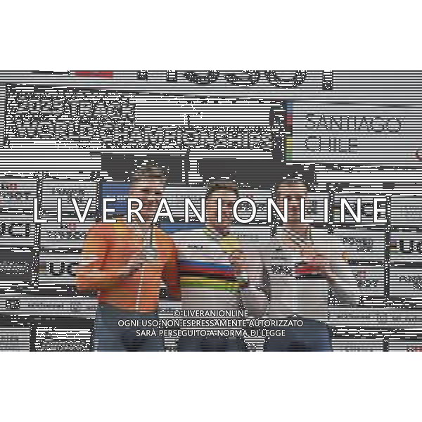 24-10-2025 World Championships Elite Track; Giornata 03; 2025, Olanda; 2025, Great Britain; Lavreysen, Harrie; Hoogland, Jeffrey; Truman, Joseph; Santiago Del Cile - Velodromo Penalolen; ©SIROTTI - AGENZIA ALDO LIVERANI SAS