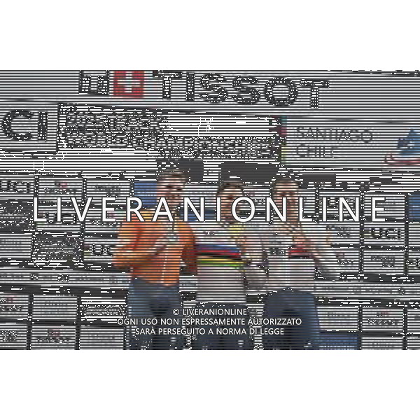 24-10-2025 World Championships Elite Track; Giornata 03; 2025, Olanda; 2025, Great Britain; Lavreysen, Harrie; Hoogland, Jeffrey; Truman, Joseph; Santiago Del Cile - Velodromo Penalolen; ©SIROTTI - AGENZIA ALDO LIVERANI SAS