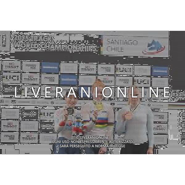 24-10-2025 World Championships Elite Women Track; Giornata 03; 2025, Olanda; 2025, Japan; 2025, Ain; Van De Wouw, Hetty; Sato, Mina; Lysenko, Alina; Santiago Del Cile - Velodromo Penalolen; ©SIROTTI - AGENZIA ALDO LIVERANI SAS