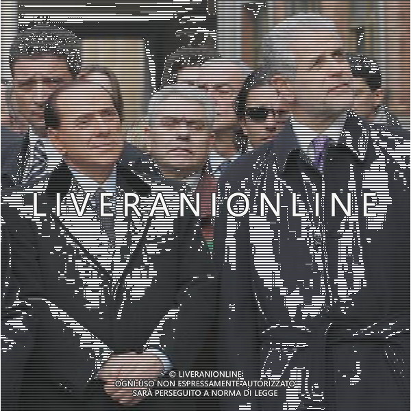Milano 27 febbraio 2006 Inaugurazione cantiere di restauro Manifattura Tabacchi a Milano destinato a ospitare la Citta\' del Cinema Lombardia nella foto: Berlusconi Silvio e Formigoni Roberto foto Andry / Ag. Aldo Liverani