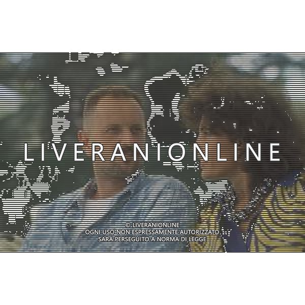 DIAP-RETROSPETTIVA ROBERTA MANFREDI ATTRICE  NELLA FOTO ROBERTA MANFREDI NELL\'ANNO 1985 CON IL MARITO WERNER MASTEN AG ALDO LIVERANI SAS 