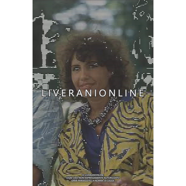 DIAP-RETROSPETTIVA ROBERTA MANFREDI ATTRICE  NELLA FOTO ROBERTA MANFREDI NELL\'ANNO 1985 CON IL MARITO WERNER MASTEN AG ALDO LIVERANI SAS 