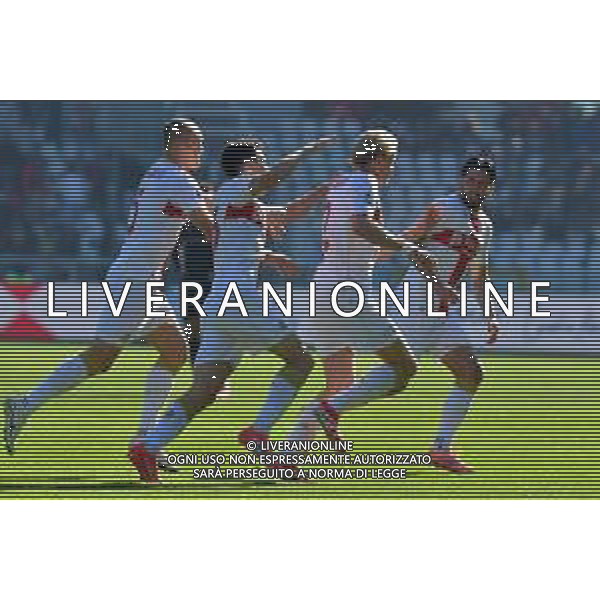 TVMV-Torino 26.10.2025 Stadio Grande Torino @Manuela Viganti/Ag. Aldo Liverani sas Torino vs Genoa Campionato Calcio Serie A Enilive 2025/2026 8a giornata Nella foto: esultanza genoa dopo il gol di morten thorsby