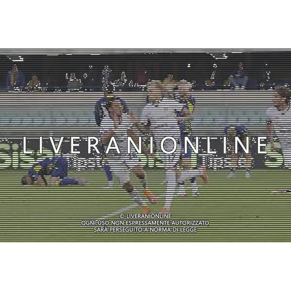 Mattia Felici of Cagliari Calcio celebrates after scoring during Hellas Verona FC vs Cagliari Calcio, 8° Serie A Enilive 2025-26 game at Marcantonio Bentegodi stadium in Verona (VR), Italy, on October 26, 2025. (Photo by Davide Casentini)- AGENZIA ALDO LIVERANI SAS