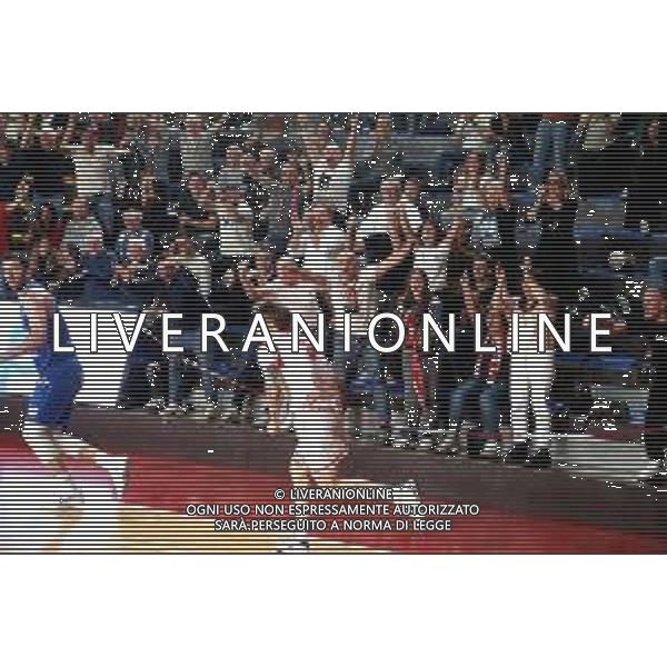 IMOLA 26 10 2025 UP ANDREA COSTA BASKET-VERODEL CBD PIELLE LIVORNO SERIE B1 NELLA FOTO TAUTVYDAS KUPSTAS PUBBLICO ESULTA DOPO IL SUO CANESTRO ©SANNA - AGENZIA ALDO LIVERANI SAS