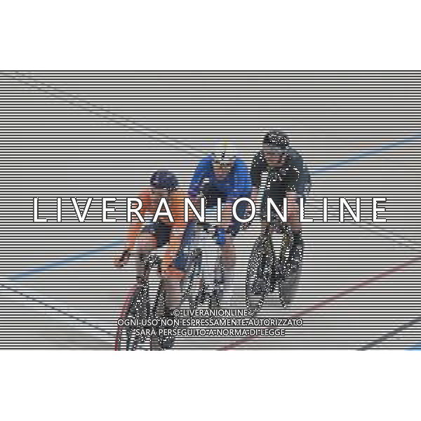 26-10-2025 World Championships Elite Track; Giornata 05; 2025, Lotto; 2025, New Zealand; 2025, Olanda; Viviani, Elia; Stewart, Campbell; Havik, Yoeri; Santiago Del Cile - Velodromo Penalolen; ©SIROTTI - AGENZIA ALDO LIVERANI SAS