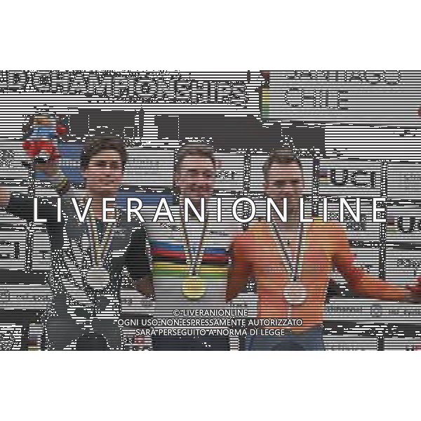 26-10-2025 World Championships Elite Track; Giornata 05; 2025, Lotto; 2025, New Zealand; 2025, Olanda; Viviani, Elia; Stewart, Campbell; Havik, Yoeri; Santiago Del Cile - Velodromo Penalolen; ©SIROTTI - AGENZIA ALDO LIVERANI SAS