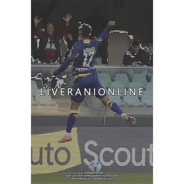 Giovane Santana do Nascimiento of Hellas Verona FC celebrates goal during Hellas Verona FC vs Cagliari Calcio, 8° Serie A Enilive 2025-26 game at Marcantonio Bentegodi stadium in Verona (VR), Italy, on October 26, 2025. (Photo by Davide Casentini) AG ALDO LIVERANI SAS