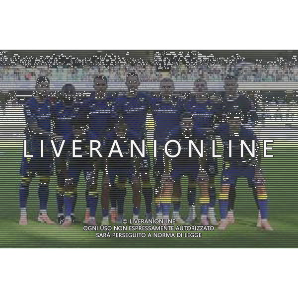Hellas Verona team photo during Hellas Verona FC vs Cagliari Calcio, 8° Serie A Enilive 2025-26 game at Marcantonio Bentegodi stadium in Verona (VR), Italy, on October 26, 2025. (Photo by Davide Casentini) AG ALDO LIVERANI SAS