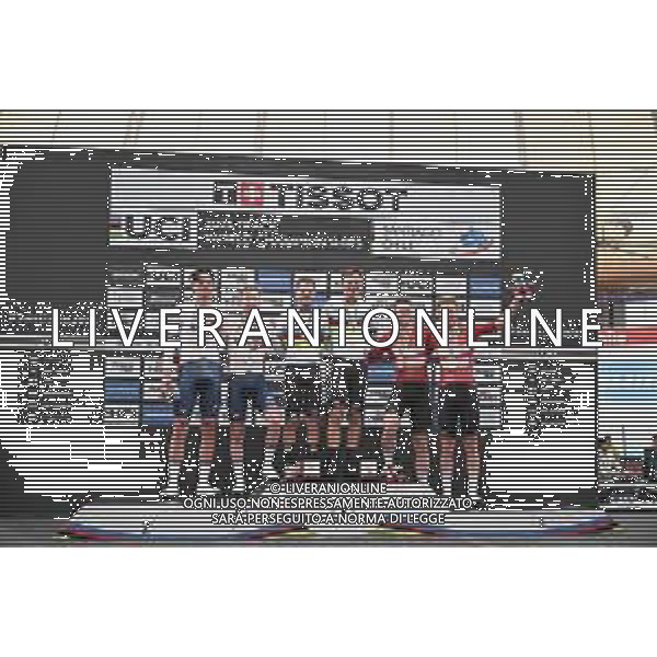 26-10-2025 World Championships Elite Track; Giornata 05; 2025, Belgium; 2025, Great Britain; 2025, Danimarca; De Wylder, Lindsay; Van De Bossche, Fabio; Stewart, Mark; Tarling, Joshua; Larsen, Niklas; Leth, Lasse; Santiago Del Cile - Velodromo Penalolen; ©SIROTTI - AGENZIA ALDO LIVERANI SAS