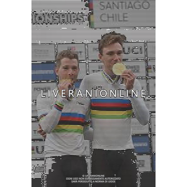 26-10-2025 World Championships Elite Track; Giornata 05; 2025, Belgium; De Wylder, Lindsay; Van De Bossche, Fabio; Santiago Del Cile - Velodromo Penalolen; ©SIROTTI - AGENZIA ALDO LIVERANI SAS