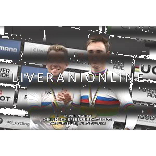 26-10-2025 World Championships Elite Track; Giornata 05; 2025, Belgium; De Wylder, Lindsay; Van De Bossche, Fabio; Santiago Del Cile - Velodromo Penalolen; ©SIROTTI - AGENZIA ALDO LIVERANI SAS