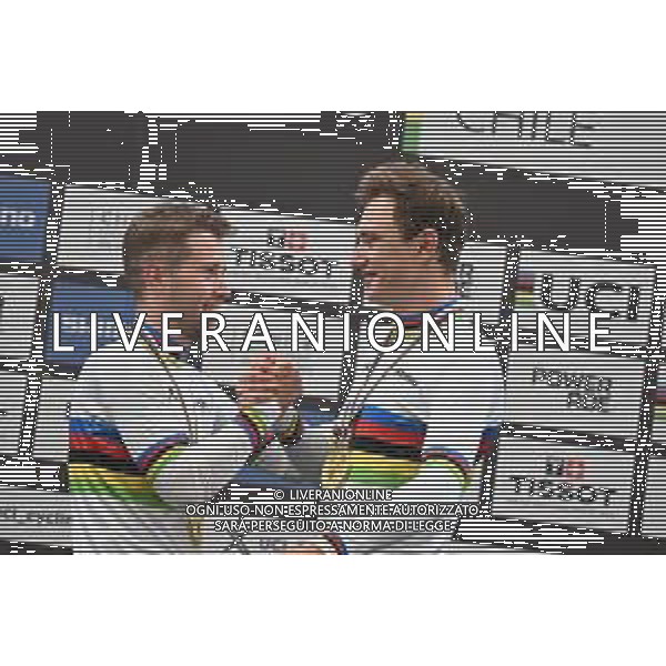 26-10-2025 World Championships Elite Track; Giornata 05; 2025, Belgium; De Wylder, Lindsay; Van De Bossche, Fabio; Santiago Del Cile - Velodromo Penalolen; ©SIROTTI - AGENZIA ALDO LIVERANI SAS