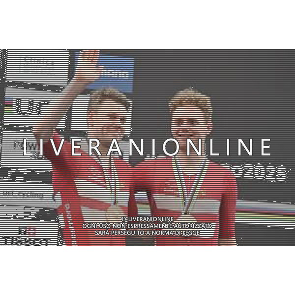 26-10-2025 World Championships Elite Track; Giornata 05; 2025, Danimarca; Larsen, Niklas; Leth, Lasse; Santiago Del Cile - Velodromo Penalolen; ©SIROTTI - AGENZIA ALDO LIVERANI SAS