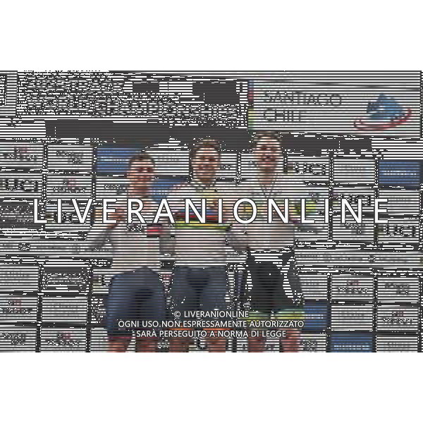 26-10-2025 World Championships Elite Track; Giornata 05; 2025, Olanda; 2025, Great Britain; 2025, Australia; Lavreysen, Harrie; Richardson, Matthew; Hoffman, Leigh; Santiago Del Cile - Velodromo Penalolen; ©SIROTTI - AGENZIA ALDO LIVERANI SAS