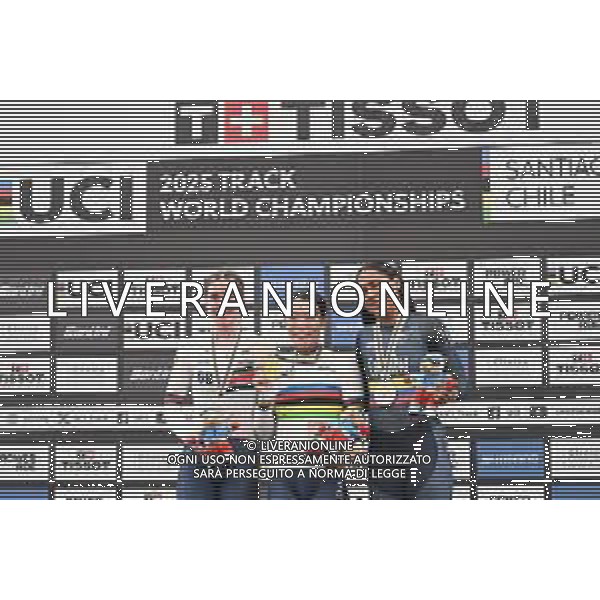 26-10-2025 World Championships Elite Women Track; Giornata 05; 2025, Japan; 2025, Great Britain; 2025, Colombia; Sato, Mina; Finucane, Emma; Cuadrado Florez, Stefany Lorena; Santiago Del Cile - Velodromo Penalolen; ©SIROTTI - AGENZIA ALDO LIVERANI SAS