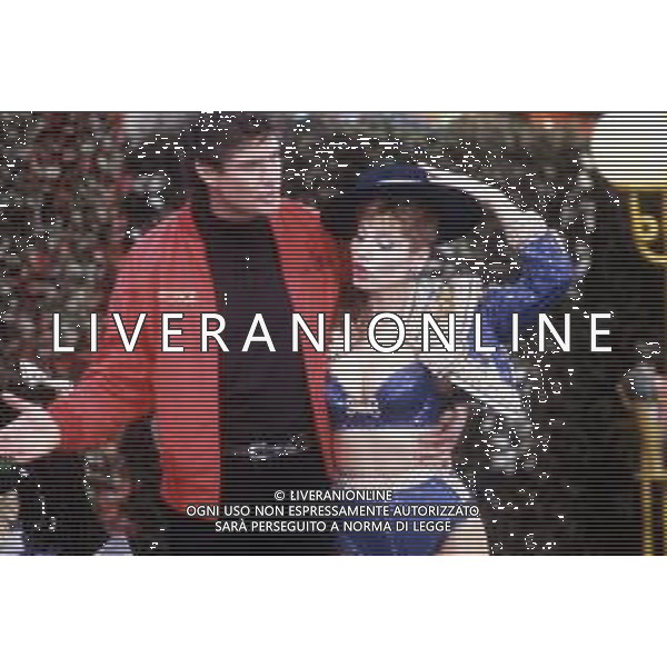 DIAP-RETROSPETTIVA DAVID HASSELFOFF ATTORE NELLA FOTO DAVID HASSELOFF OSPITE A MILANO DELLA TRASMISSIONE TELEVISIVA “DRIVE IN “ NELL\'ANNO 1988 AG ALDO LIVERANI SAS