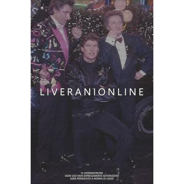 DIAP-RETROSPETTIVA DAVID HASSELFOFF ATTORE NELLA FOTO DAVID HASSELOFF OSPITE A MILANO DELLA TRASMISSIONE TELEVISIVA “DRIVE IN “ NELL\'ANNO 1988 CON EZIO GREGGIO E GIANFRANCO D\'ANGELO AG ALDO LIVERANI SAS