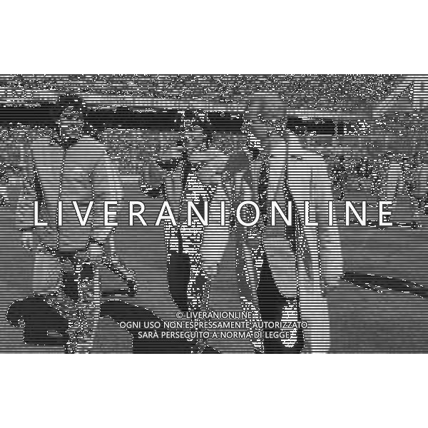 NEG- RETROSPETTIVA GIOVANNI TRAPATTONI ALLENATORE JUVENTUS NELLA FOTO GIOVANNI TRAPATTONI CON IL CALCIATORE LUCIANO BODINI E STEFANO PIOLI NELL’ANNO 1985-1986 AG ALDO LIVERANI SAS