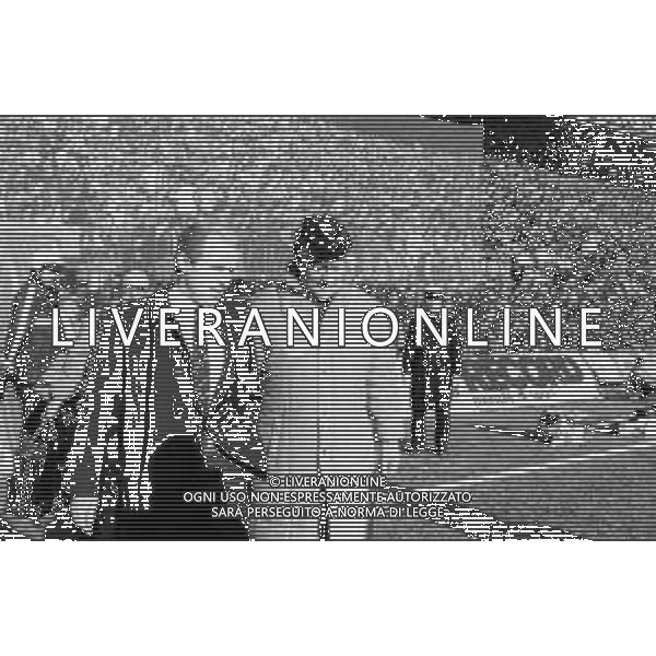 NEG- RETROSPETTIVA GIOVANNI TRAPATTONI ALLENATORE JUVENTUS NELLA FOTO GIOVANNI TRAPATTONI CON NILS LIEDHOLM (ALLENATORE MILAN ) NELL’ANNO 1985-1986 AG ALDO LIVERANI SAS