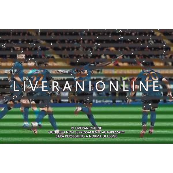 TVEM October 28, 2025 Lecce, Italy - US Lecce vs SSC Napoli - Italian soccer serie A 2025/26 - Via Del Mare Stadium. In the pic: Frank Anguissa of SSC Napoli celebrates after scoring a goal ©TVEM Emmanuele Mastrodonato - AGENZIA ALDO LIVERANI SAS