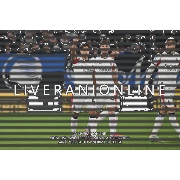 Atalanta vs Milan nella foto Samuele Ricci (Milan) esultanza dopo il gol dell\'1 a 0 Bergamo 28-10-2025 New Balance Arena - Stadio di Bergamo Atalanta vs Milan Campionato Serie A Enilive - 9a giornata foto Roberto Garavaglia/Agenzia Aldo Liverani sas