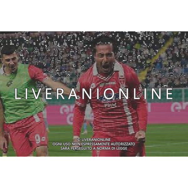 Palermo, Italia, 28 ottobre 2025. Stadio Renzo Barbera, Palermo vs Monza, match valido per il campionato di Serie B 2025/2026. Nella foto: Esultanza Armando Izzo (Monza) ©FEDERICO SERRA - AGENZIA ALDO LIVERANI SAS