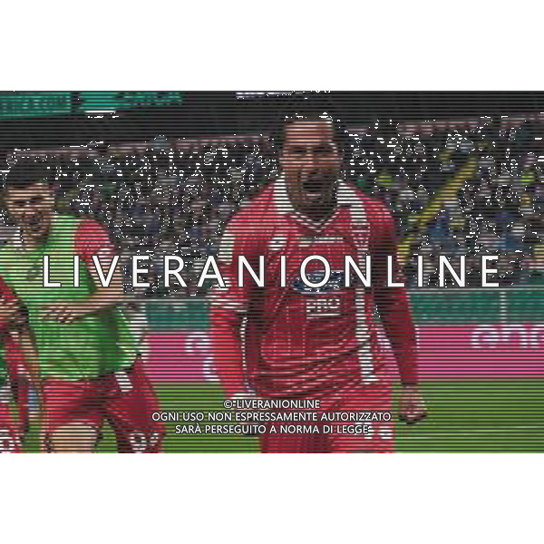 Palermo, Italia, 28 ottobre 2025. Stadio Renzo Barbera, Palermo vs Monza, match valido per il campionato di Serie B 2025/2026. Nella foto: Esultanza Armando Izzo (Monza) ©FEDERICO SERRA - AGENZIA ALDO LIVERANI SAS