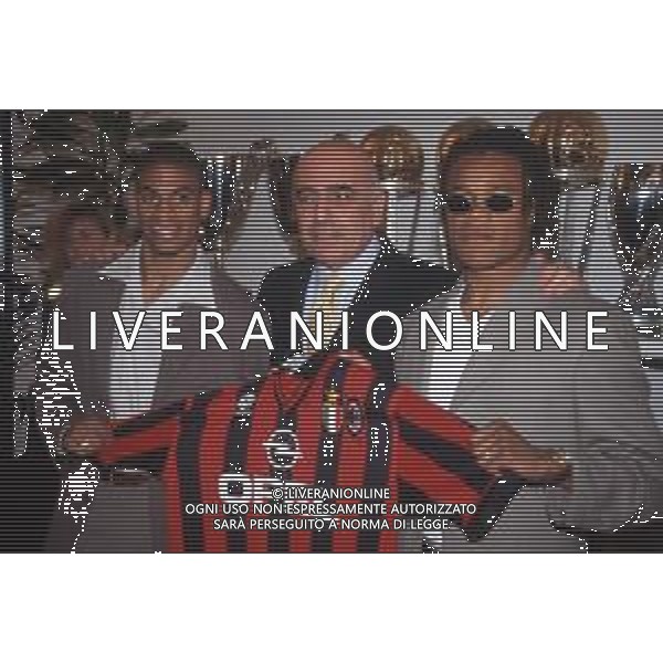 DIAP-RETROSPETTIVA ADRIANO GALLIANI AMMINISTRATORE DELEGATO AC MILAN NELLA FOTO ADRIANO GALLIANI CON EDGARD DAVIS E MICHAEL REIZIGER AG ALDO LIVERANI SAS