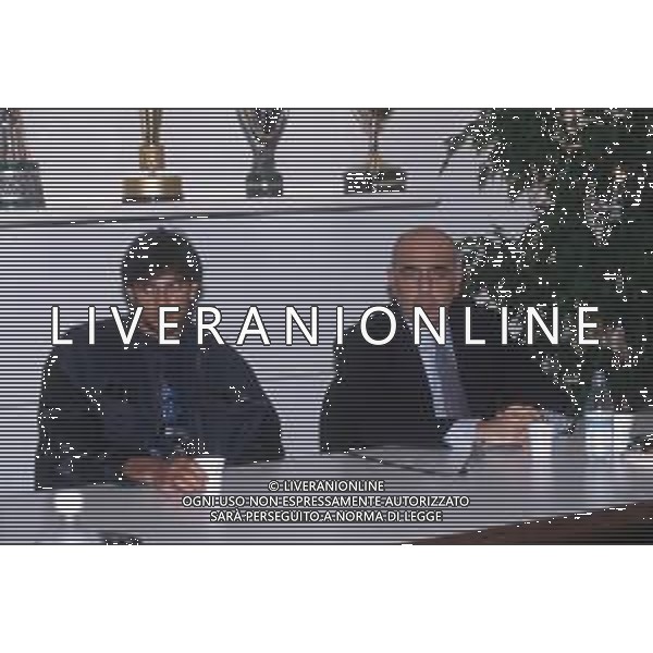 DIAP-RETROSPETTIVA ADRIANO GALLIANI AMMINISTRATORE DELEGATO AC MILAN NELLA FOTO ADRIANO GALLIANI CON GIANLUIGI LENTINI AG ALDO LIVERANI SAS