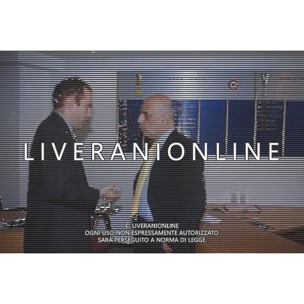 DIAP-RETROSPETTIVA ADRIANO GALLIANI AMMINISTRATORE DELEGATO AC MILAN NELLA FOTO ADRIANO GALLIANI CON ENRICO MANTOVANI AG ALDO LIVERANI SAS