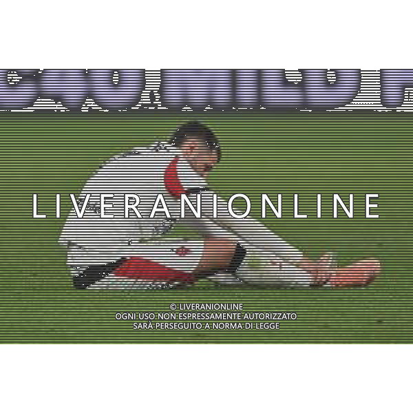 Atalanta vs Milan nella foto Santiago Gimenez (Milan) innfortunato Bergamo 28-10-2025 New Balance Arena - Stadio di Bergamo Atalanta vs Milan Campionato Serie A Enilive - 9a giornata foto Roberto Garavaglia/Agenzia Aldo Liverani sas