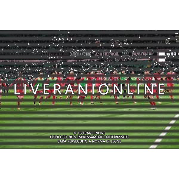 Palermo, Italia, 28 ottobre 2025. Stadio Renzo Barbera, Palermo vs Monza, match valido per il campionato di Serie B 2025/2026. Nella foto: Festeggiamenti Monza a fine gara ©FEDERICO SERRA - AGENZIA ALDO LIVERANI SAS