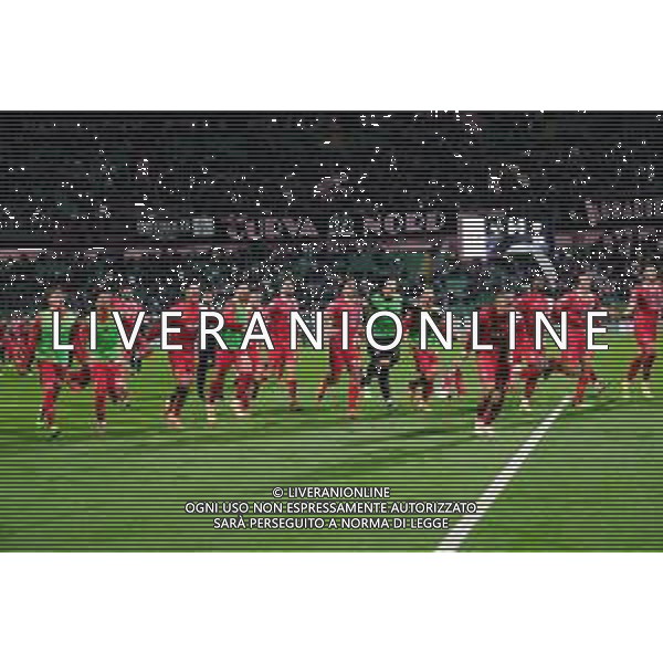 Palermo, Italia, 28 ottobre 2025. Stadio Renzo Barbera, Palermo vs Monza, match valido per il campionato di Serie B 2025/2026. Nella foto: Festeggiamenti Monza a fine gara ©FEDERICO SERRA - AGENZIA ALDO LIVERANI SAS