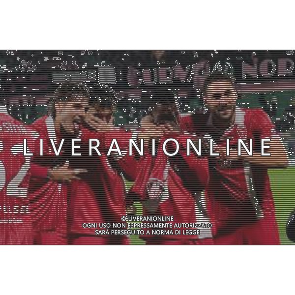 Palermo, Italia, 28 ottobre 2025. Stadio Renzo Barbera, Palermo vs Monza, match valido per il campionato di Serie B 2025/2026. Nella foto: Festeggiamenti Monza a fine gara ©FEDERICO SERRA - AGENZIA ALDO LIVERANI SAS