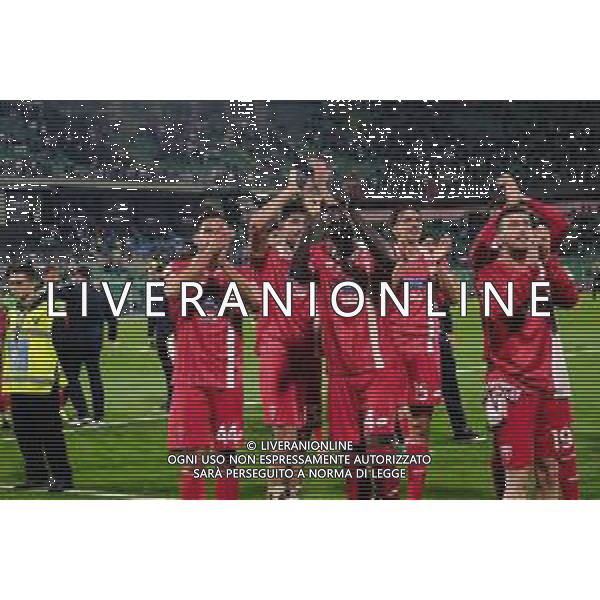 Palermo, Italia, 28 ottobre 2025. Stadio Renzo Barbera, Palermo vs Monza, match valido per il campionato di Serie B 2025/2026. Nella foto: Festeggiamenti Monza a fine gara ©FEDERICO SERRA - AGENZIA ALDO LIVERANI SAS