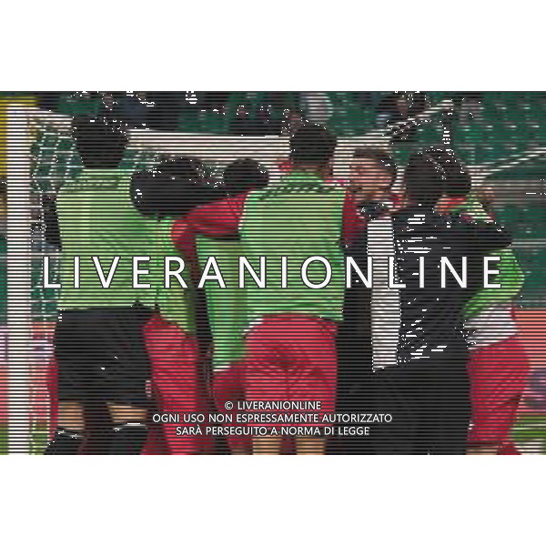 Palermo, Italia, 28 ottobre 2025. Stadio Renzo Barbera, Palermo vs Monza, match valido per il campionato di Serie B 2025/2026. Nella foto: Esultana Monza ©FEDERICO SERRA - AGENZIA ALDO LIVERANI SAS