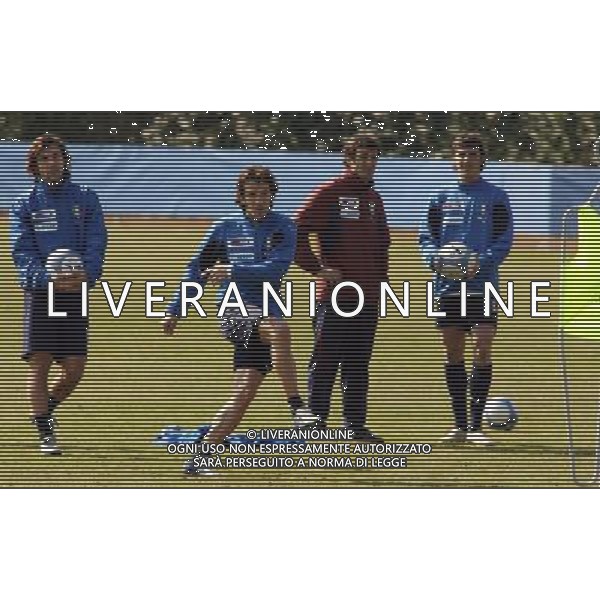 Coverciano (Fi) 28/02/2006 Ritiro e Allenamento della nazionale Italiana nella foto alessandro del piero ciro ferrara e massimo oddo e andrea pirlo ph gianni nucci/agenzia aldo liverani