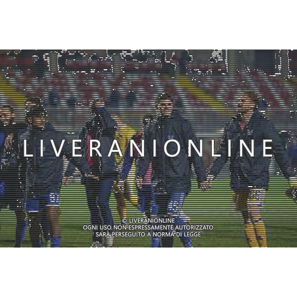 28 10 2025. Stadio Sandro Cabassi. Carpi - Union Brescia. Valente e la squadra in festa verso la curva. ©Francesco Casadei/Agenzia Aldo Liverani