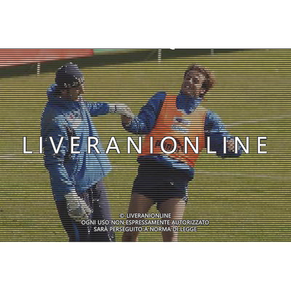 Coverciano (Fi) 28/02/2006 Ritiro e Allenamento della nazionale Italiana nella foto alberto gilardino e gianluigi buffon ph gianni nucci/agenzia aldo liverani