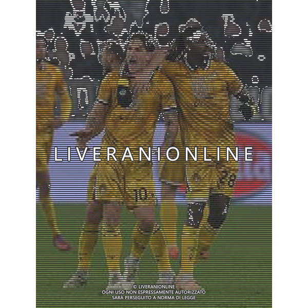 Torino 29.10.2025 Allianz Stadium @Manuela Viganti /Ag. Aldo Liverani sas Juventus vs Udinese Campionato Calcio Serie A Enilive 2025/2026 9a giornata Nella foto: esultanza udinese dopo il gol di nicolo zaniolo ©Viganti - AGENZIA ALDO LIVERANI SAS